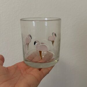 Flamingo rocks glass